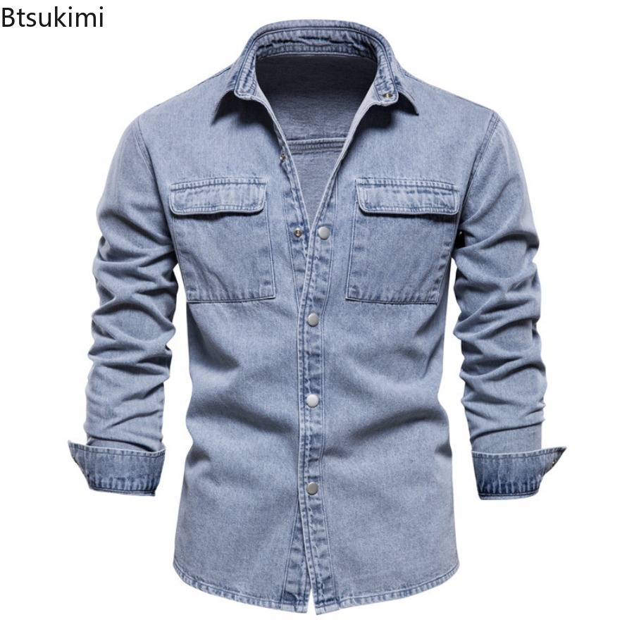 Jeans Shirt Fashion For Men - Frühling Herbst Herrenmode Schlank Denim Jacken