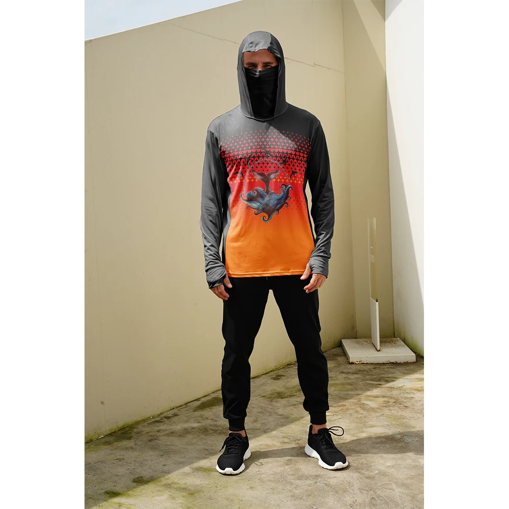 Mens Fashion Summer - Angelhemden für Männer Sonnenschutz-Hoodie mit Maske