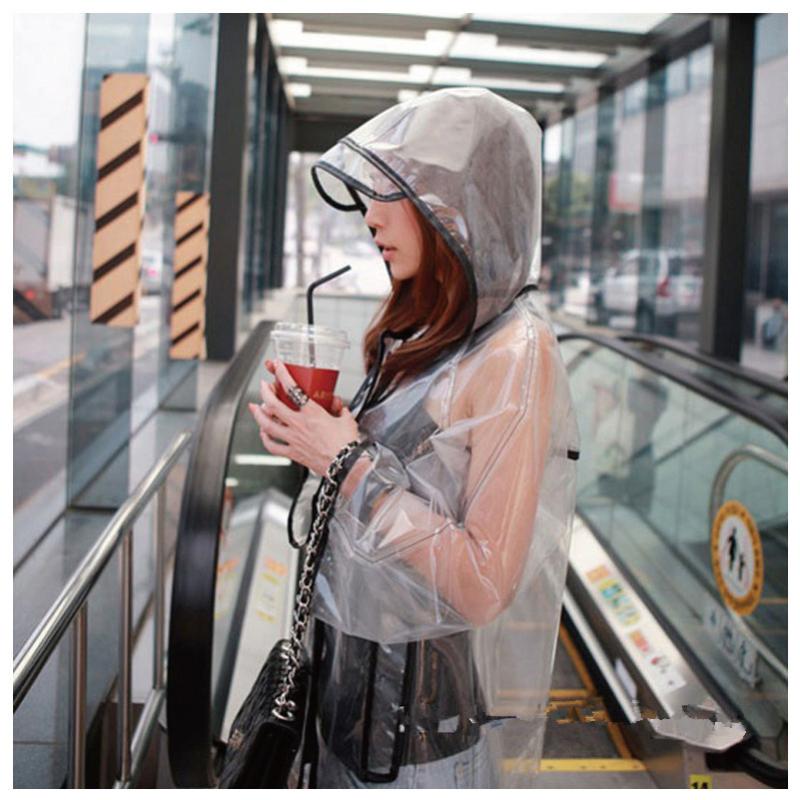 Mens Fashion Poncho - Transparenter PVC-Regenponcho, langes wasserdichtes klares Design
