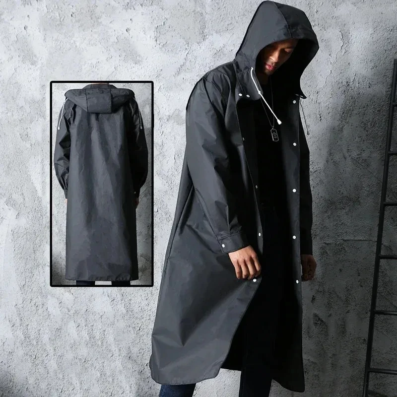 Mens Fashion Poncho - Schwarze Mode Erwachsenen wasserdicht langen Regenmantel