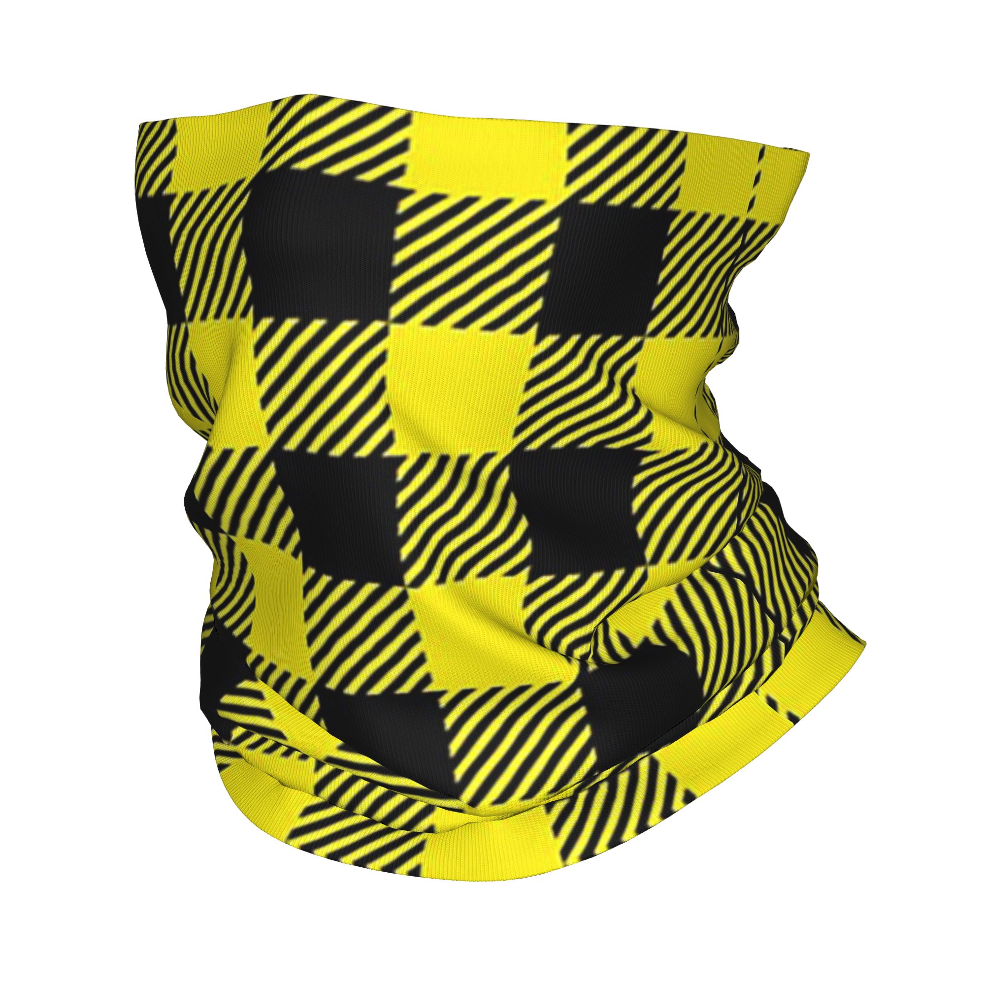 Yellow Men'S Fashion - Gelb-schwarzes Bandana mit Büffelkaro-Muster, bedruckter magischer
