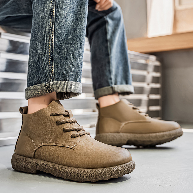 Fashion Men'S Boots - Herren-Stiefeletten, braune kurze Stiefel, luxuriöse Schuhe
