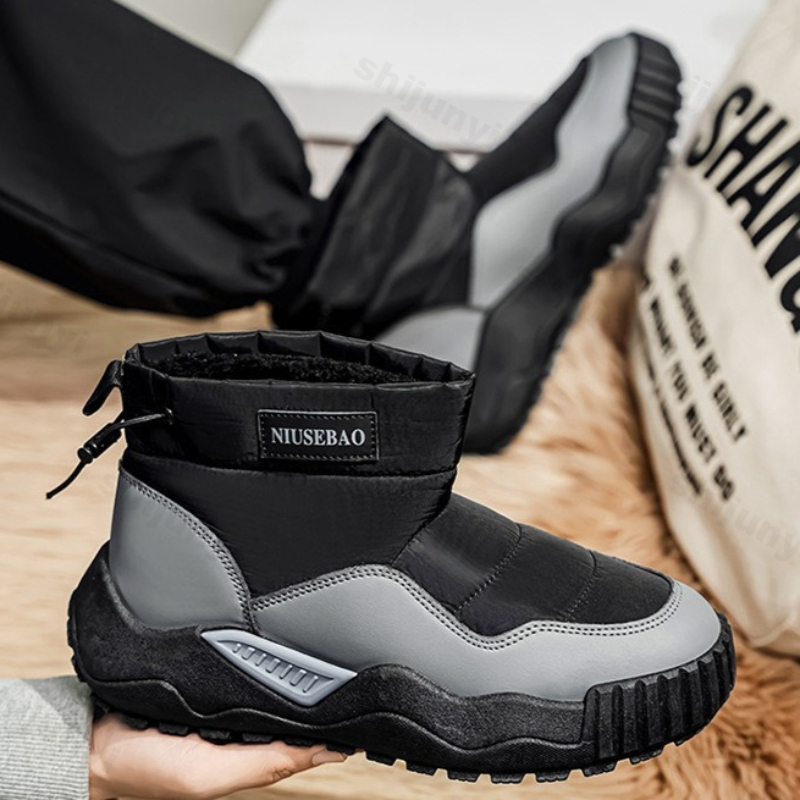 Mens Fashion Winter 2025 - Herren-Schneestiefel, 2025, Winter, bequem, rutschfest, Outdoor-Stiefeletten,