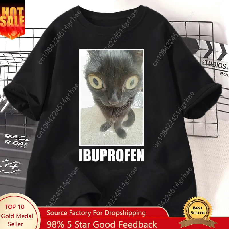 Men'S Fashion V Neck T Shirts - Lustige Katzen-Ibuprofen-Grafik-T-Shirts für Männer und Frauen,