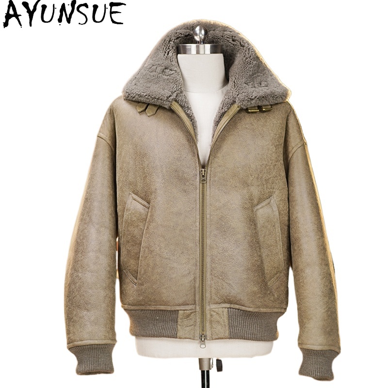 Mens Fashion Winter 2025 - AYUNSUE High-end-Natürliche Pelzmantel Männer Winter Warme