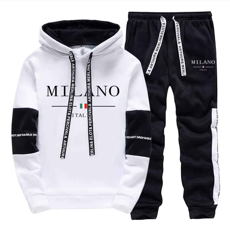 Mens Fashion Casual Outfits - Herren-Set/Hoodie/Hose Italien Trendiger Hoodie Sportbekleidung Outfit