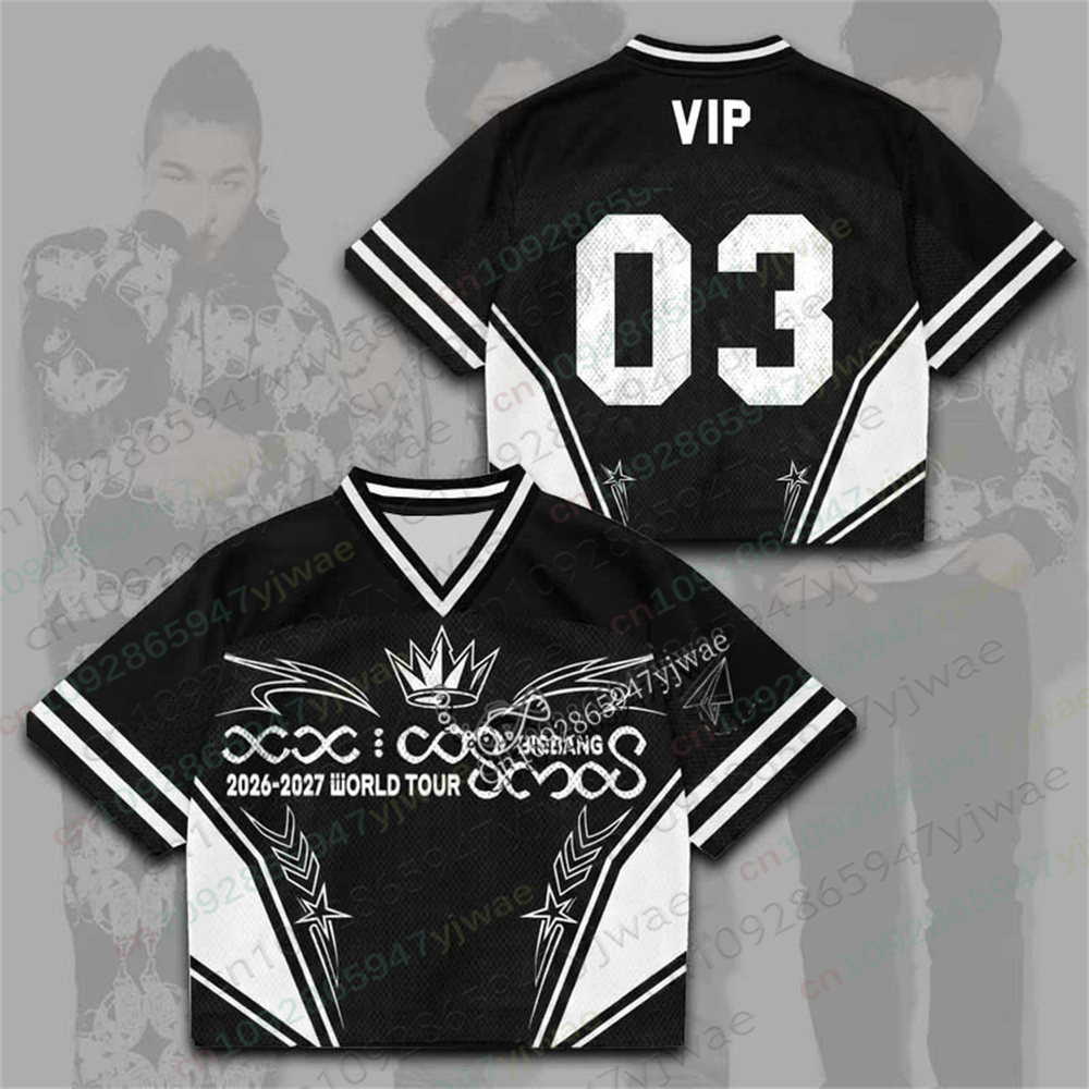 Men'S Fashion V Neck T Shirts - KPOP-Cosmos Piano Mesh Jersey 26-27 World