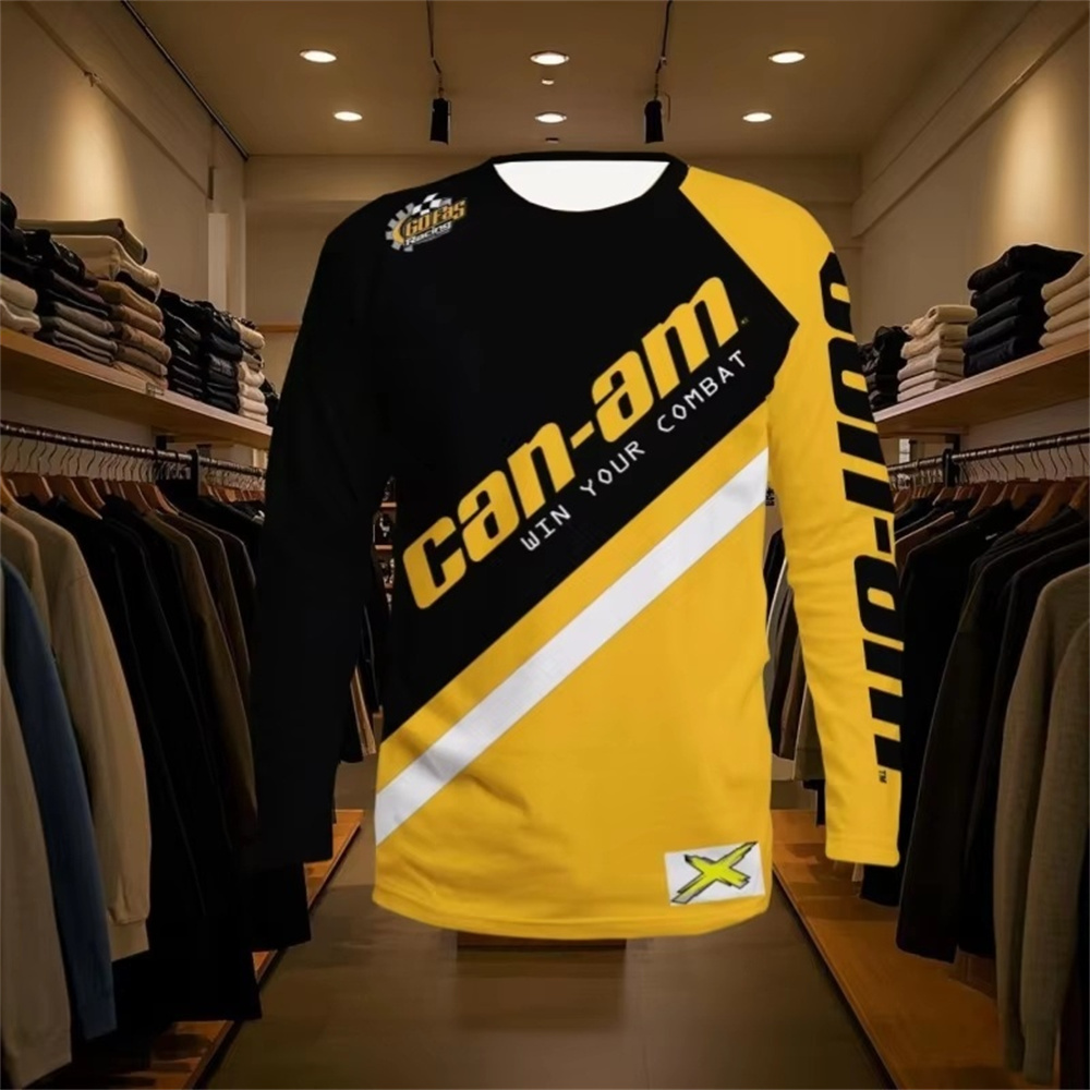 Mens Fashion Summer - Motorrad-Renn-Langarm-T-Shirt mit Rundhalsausschnitt für Männer und