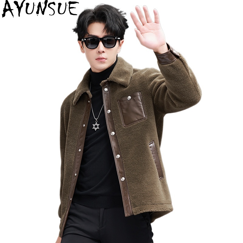 Mens Fashion Winter 2025 - AYUNSUE 100 % Wollmantel für Herren