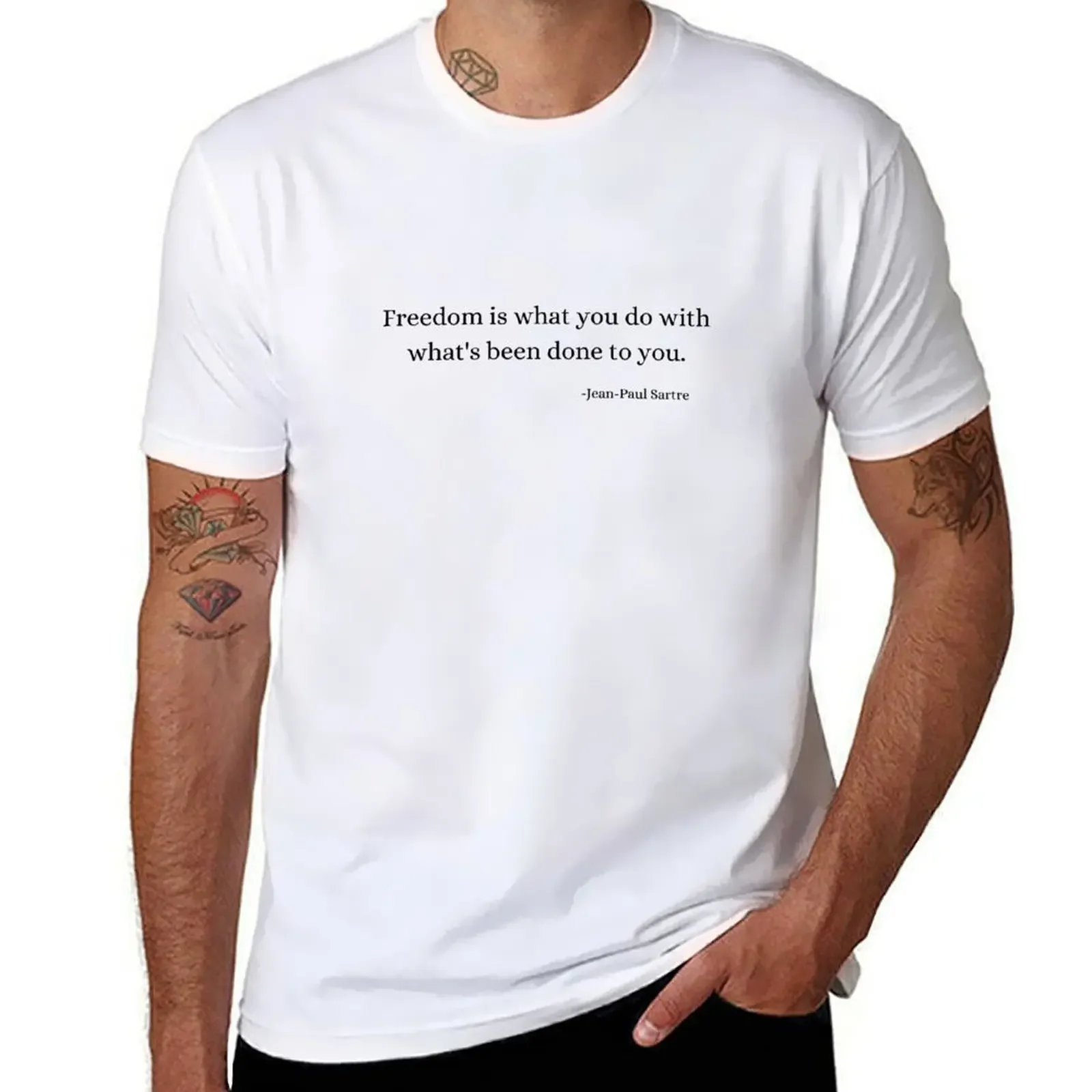 Jeans Shirt Fashion For Men - Zitate der Geschichte Philosophie: Jean-Paul Sartre