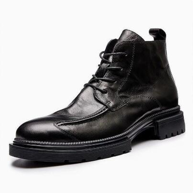 Mens Fashion Combat Boots - Luxus-Designer-Herrenschuhe Retro-Stiefel Leder-Knöchelstiefel Motorrad-Cowboystiefel Show-Bar Mode-Kampfstiefel