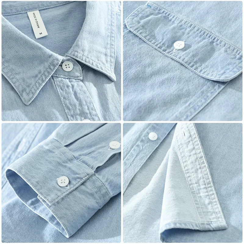 Korean Fashion Männer Denim Sh – Jeans Shirt Fashion For Men Bewertung und Preis