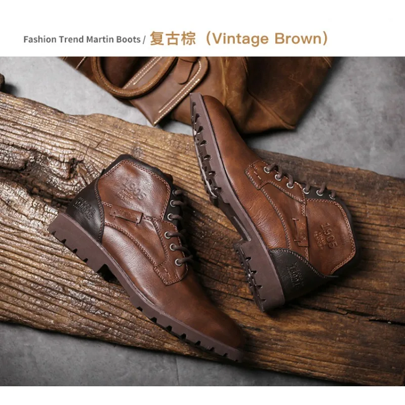 Leder Männer Stiefeletten Plus – Mens Fashion Combat Boots Bewertung und Preis