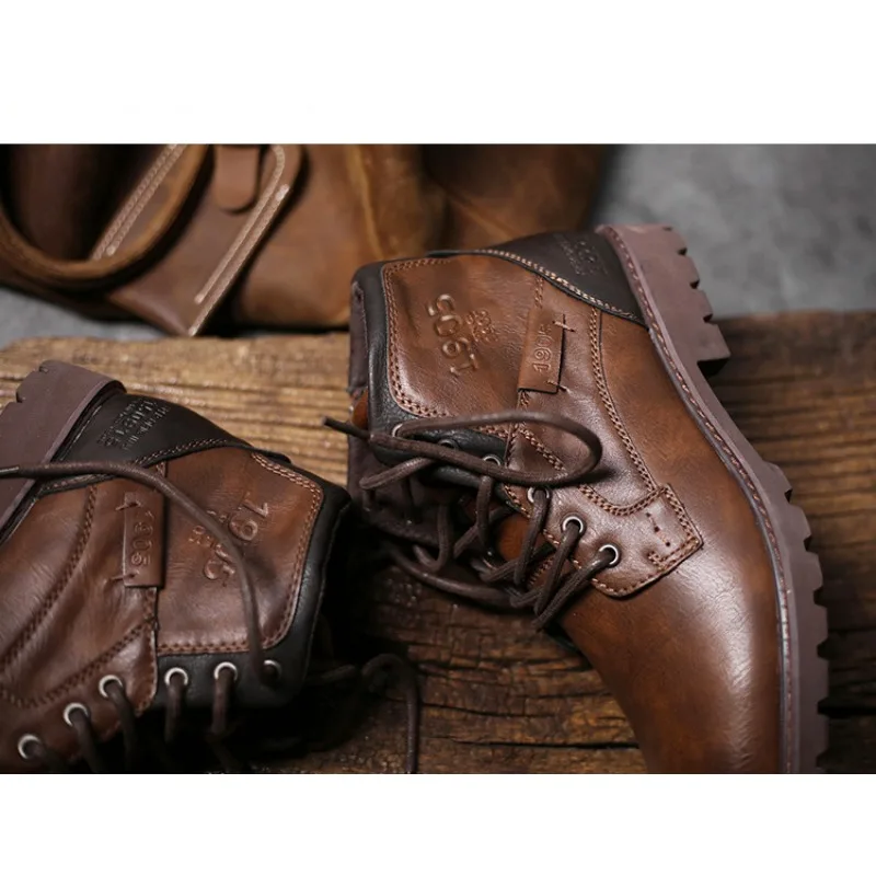 Leder Männer Stiefeletten Plus – Mens Fashion Combat Boots Bewertung und Preis