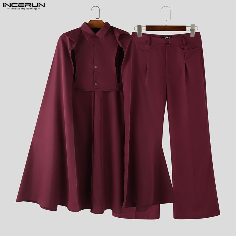 INCERUN Herren-Sets Einfarbig  – Mens Fashion Poncho Bewertung und Preis