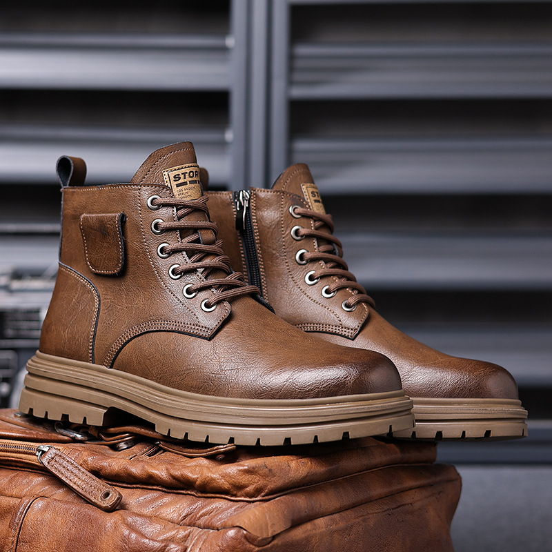 Herren Braune Vintage Ledersti – Mens Fashion Combat Boots Bewertung und Preis