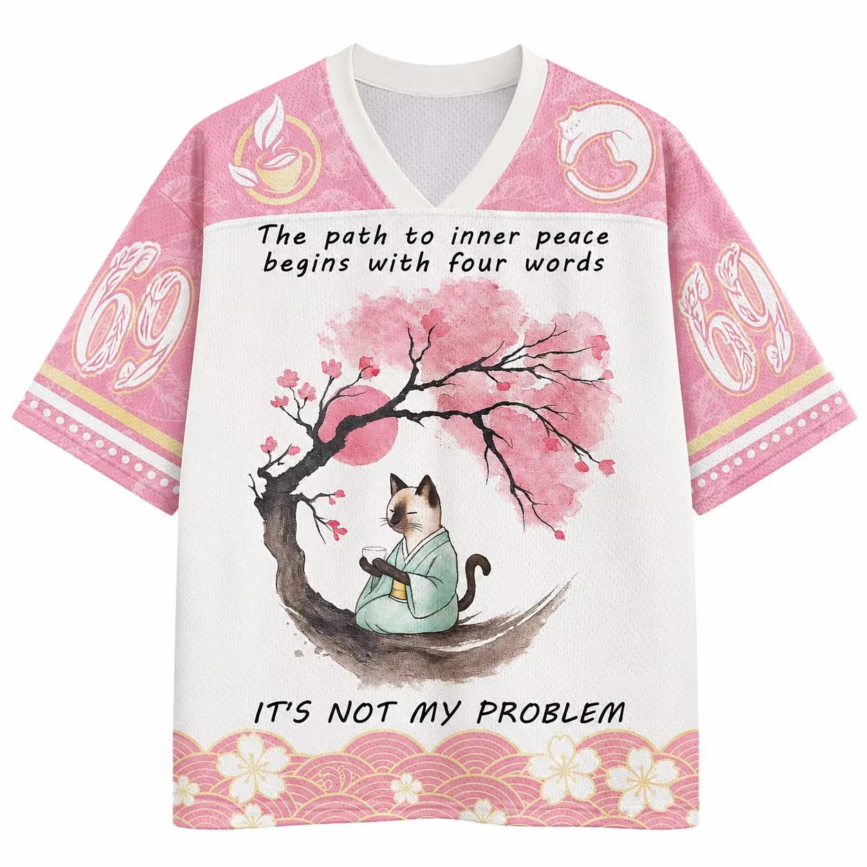 Sakura-Baum Katzen-T-Shirt 202 – Men'S Fashion V Neck T Shirts Bewertung und Preis