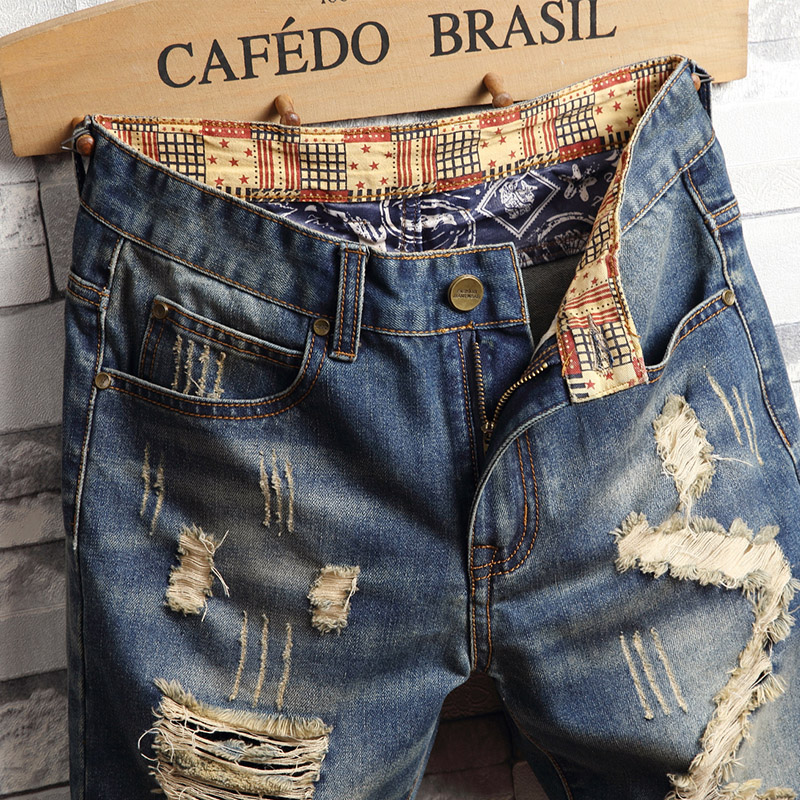 Zerrissene Hip-Hop-Jeans-Short – Men'S Fashion Old Money Bewertung und Preis