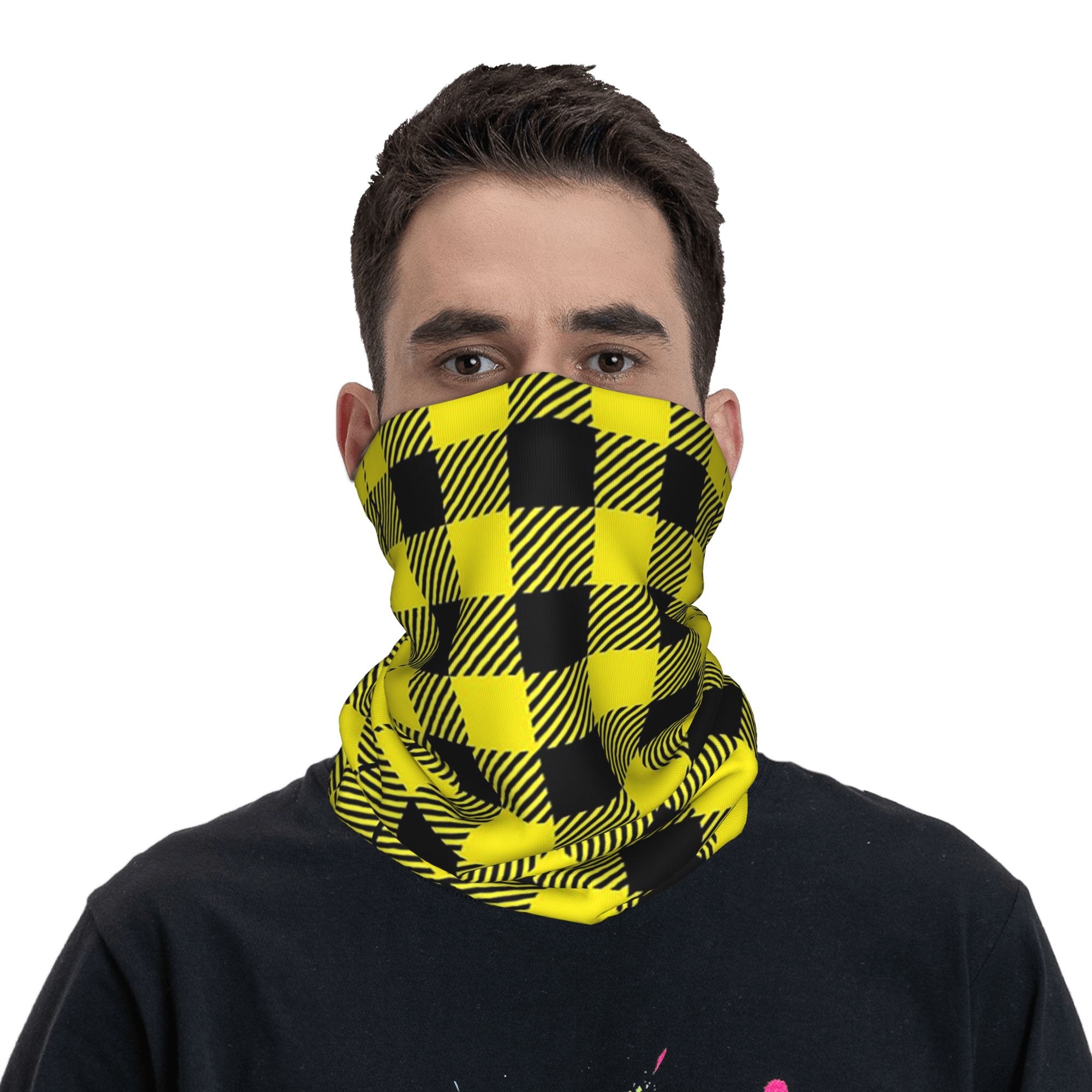 Gelb-schwarzes Bandana mit Büf – Yellow Men'S Fashion Bewertung und Preis