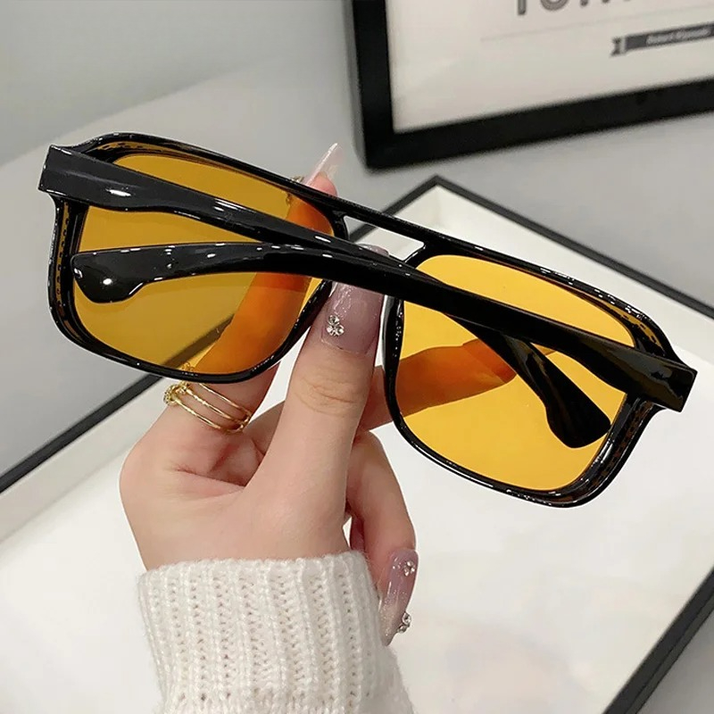 Quadratische Doppelbrücken-Son – Yellow Men'S Fashion Bewertung und Preis