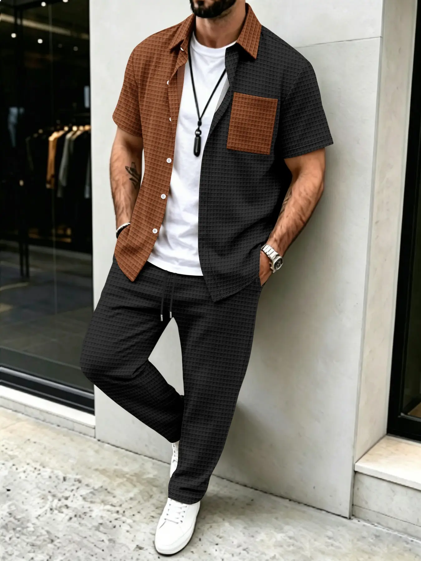 Herren-Set mit Waffelmuster-He – Men'S Spring Fashion Bewertung und Preis