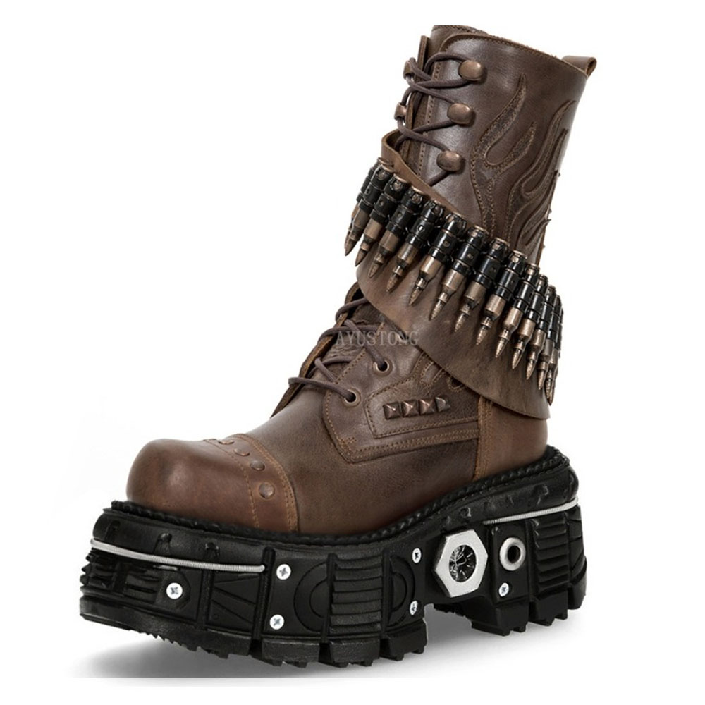Mode Neue Dicke Sohle Niet Kug – Mens Fashion Combat Boots Bewertung und Preis