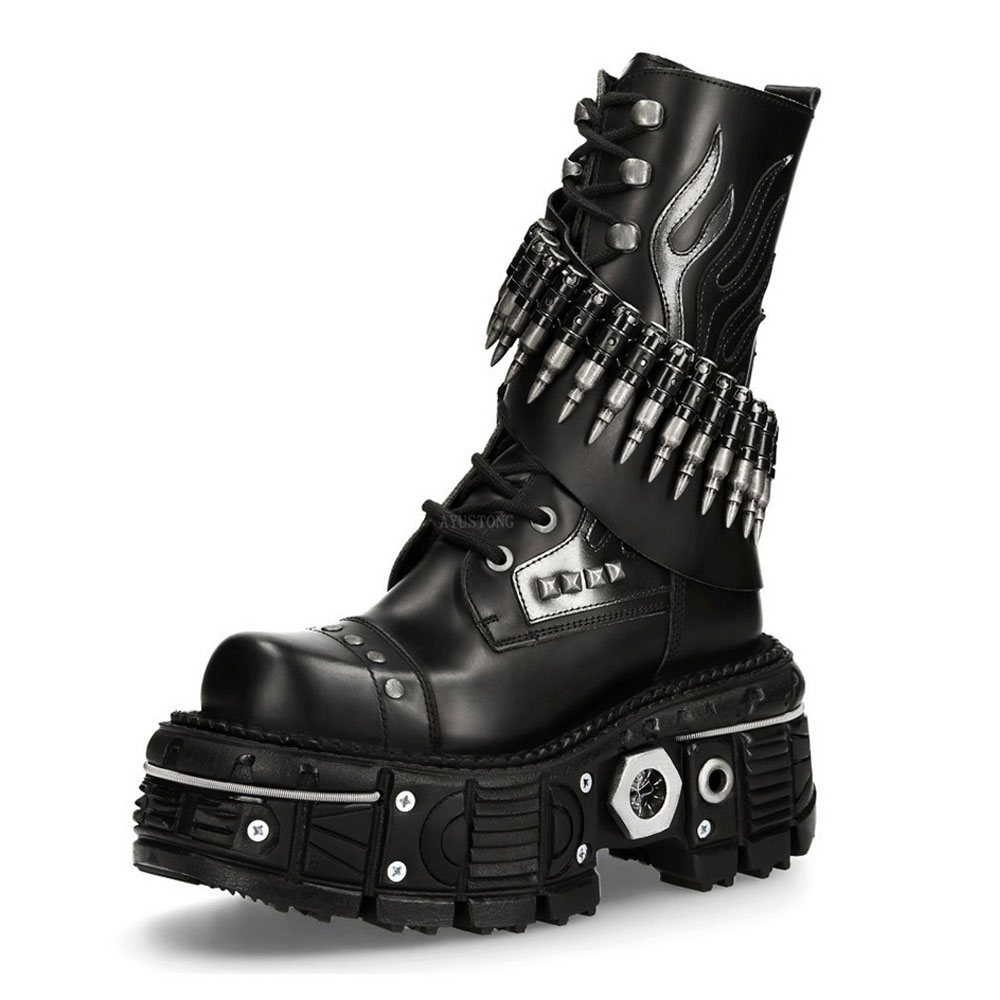 Mode Neue Dicke Sohle Niet Kug – Mens Fashion Combat Boots Bewertung und Preis
