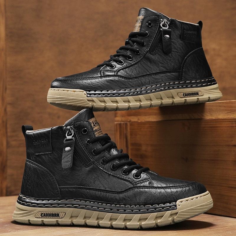 Herren Leder High-Top Stiefele – Fashion Men'S Boots Bewertung und Preis