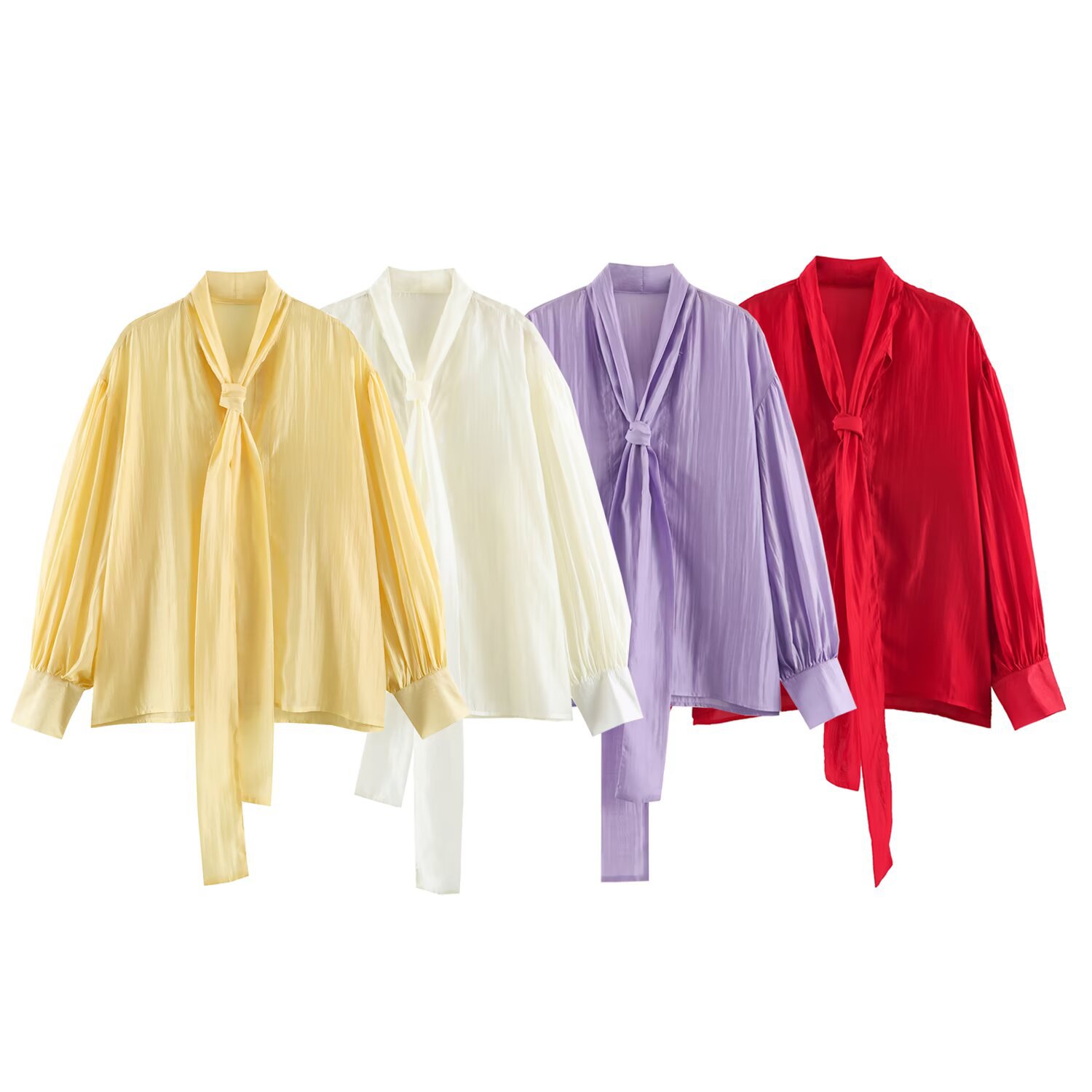 Damen Langarm-Bluse mit Bindek – Yellow Men'S Fashion Bewertung und Preis