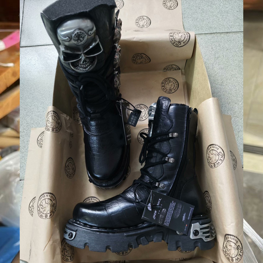 Modische Echtleder-Motorradsti – Mens Fashion Combat Boots Bewertung und Preis