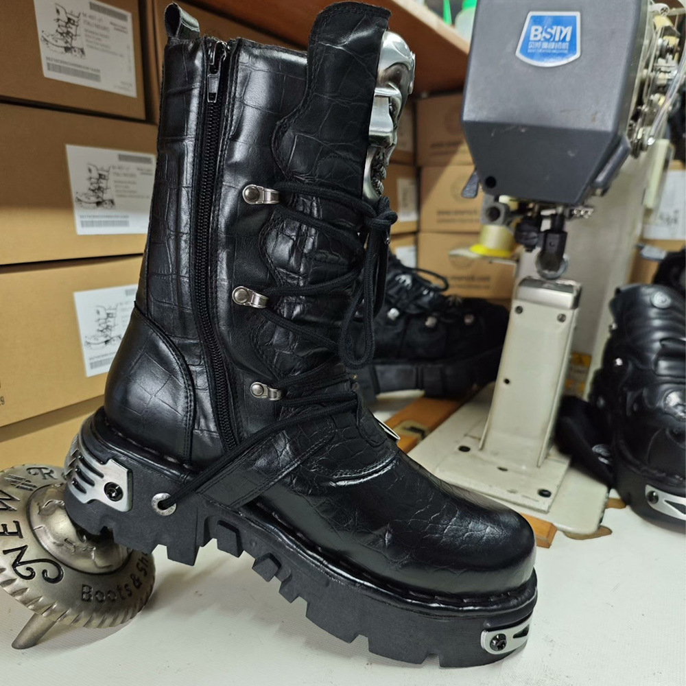 Modische Echtleder-Motorradsti – Mens Fashion Combat Boots Bewertung und Preis