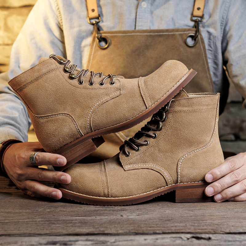 Wildlederstiefel mit Goodyear- – Fashion Men'S Boots Bewertung und Preis