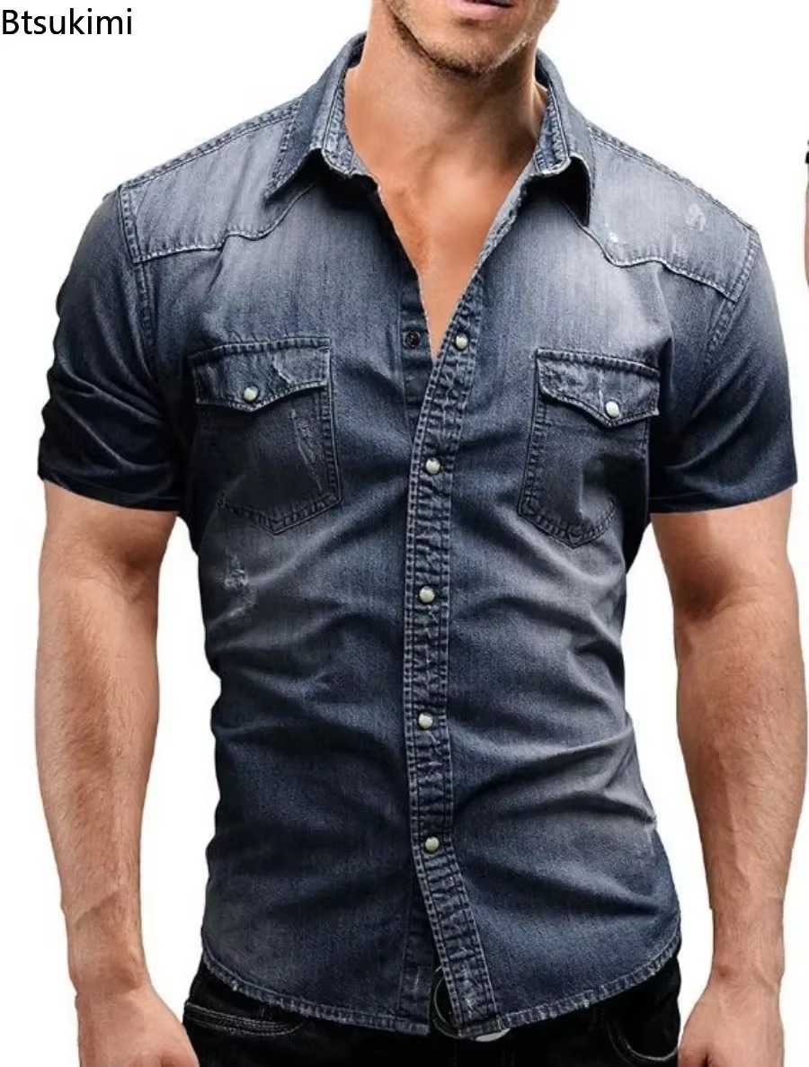 Neue 2026 Herren Elastische Sl – Jeans Shirt Fashion For Men Bewertung und Preis