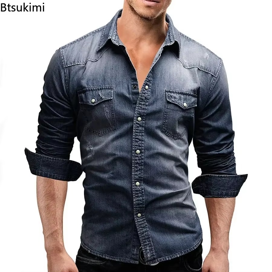 Neue 2026 Herren Elastische Sl – Jeans Shirt Fashion For Men Bewertung und Preis