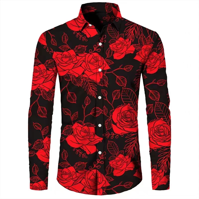 Modische Blumen 3D-Druck Herre – Men'S Spring Fashion Bewertung und Preis