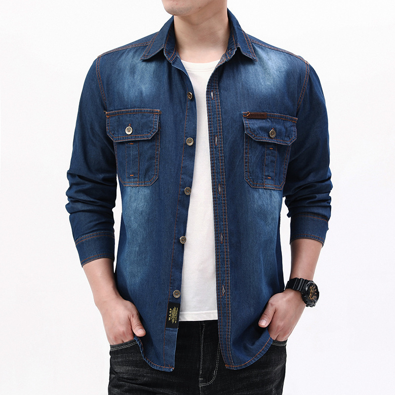 Neue Modische Herren Hellblaue – Jeans Shirt Fashion For Men Bewertung und Preis